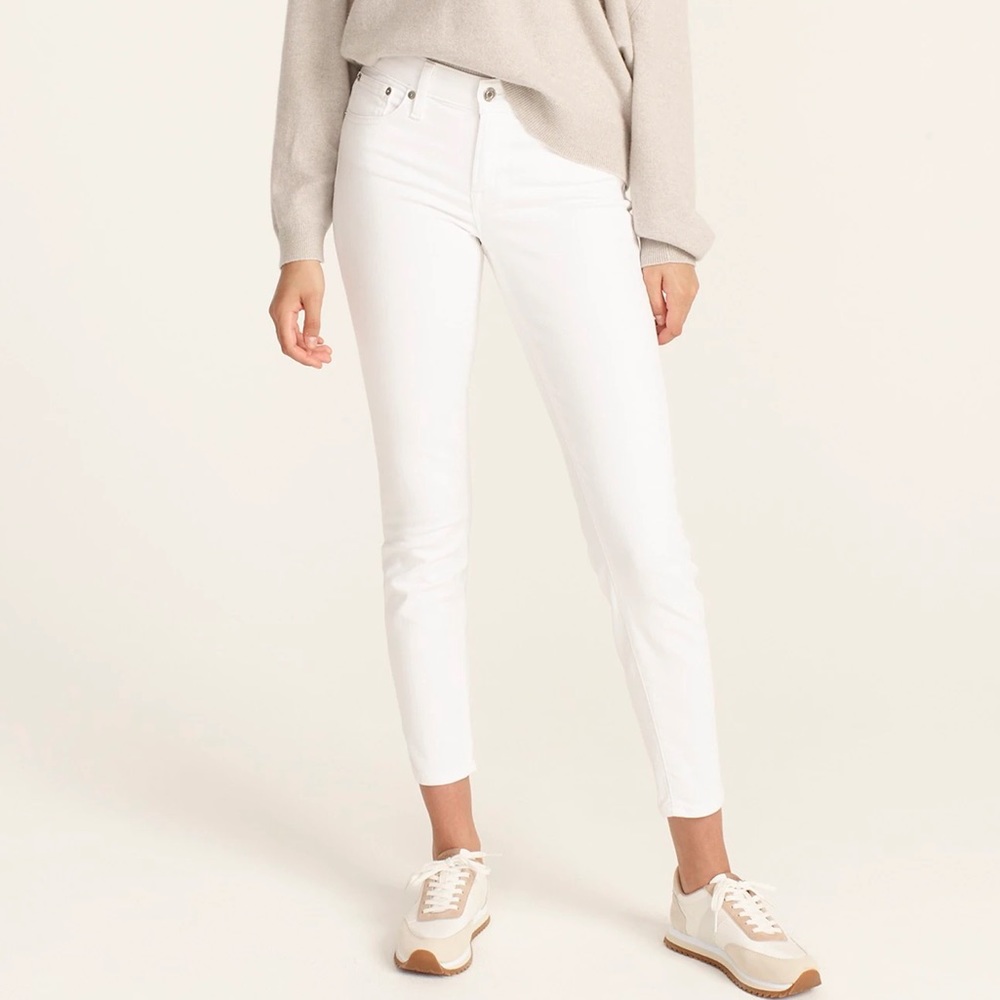 J. Crew 8" Toothpick Jeans in White, Size 28